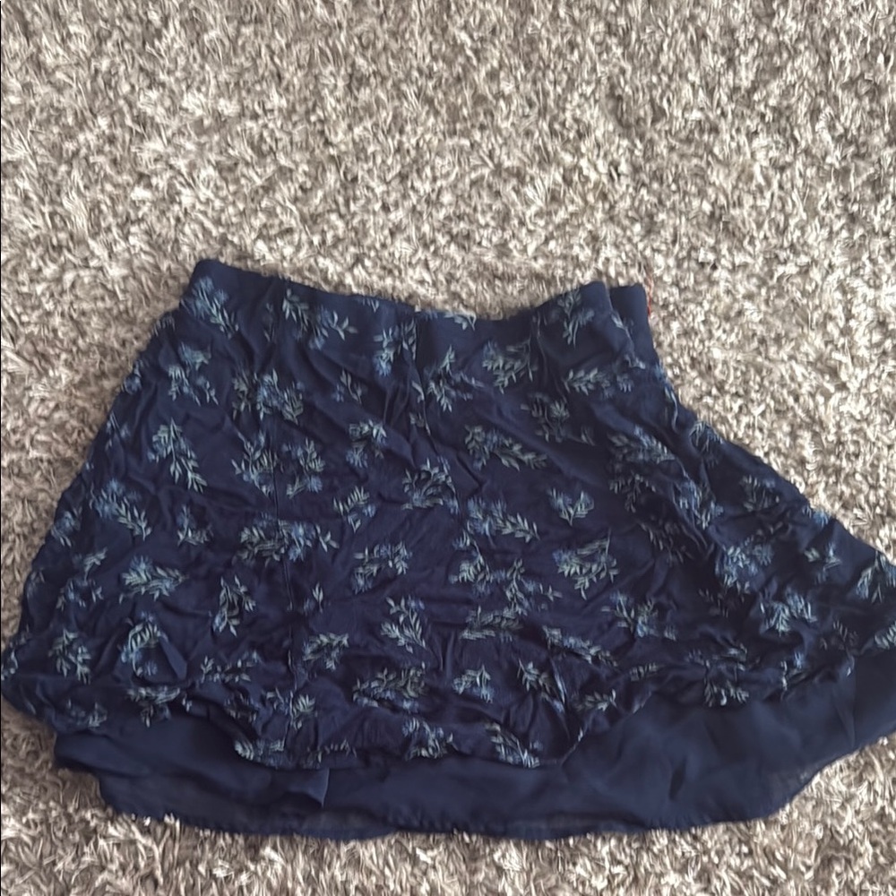 American Eagle Outfitters Blue Ruffled Mini Skirt